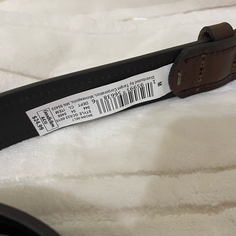 New Mens Brown Leather Belt Goodfellow & Co Business Casual Office Workwear - Picture 6 of 6